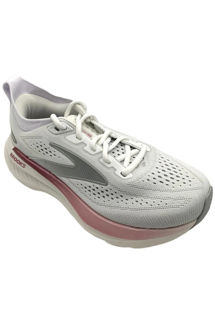 Brooks Women's Glycerin 23 Sneaker White/Harbor Mist/Metallic - Wide